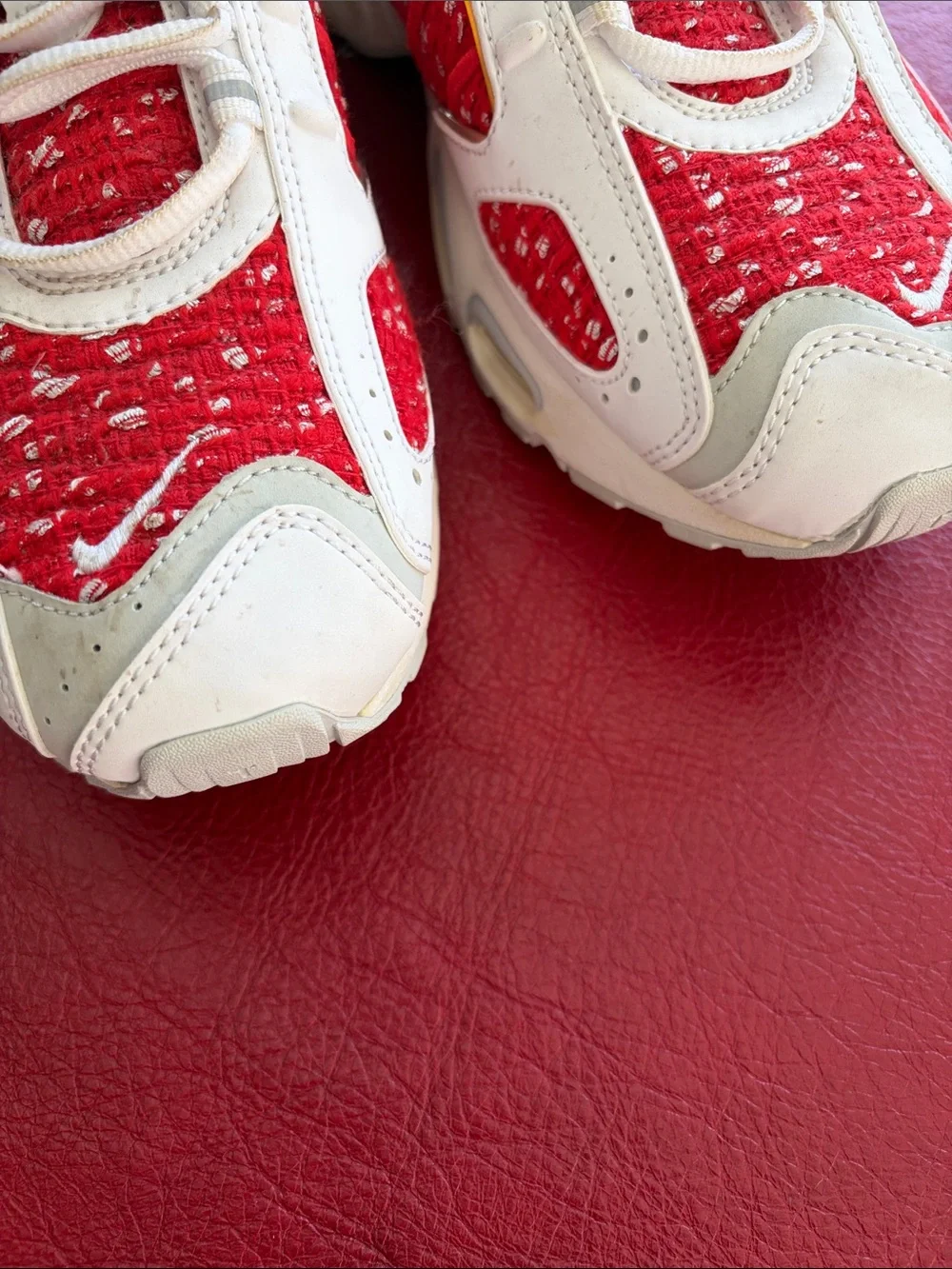 White and Red Nike x Supreme Sneakers